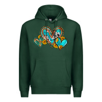 Sports Green western leopard turquoise cowhide hearts olivia Premium Hoodie - OliviaCreatesArt