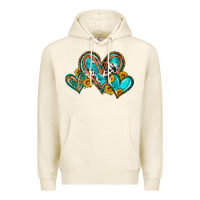 Tofu western leopard turquoise cowhide hearts olivia Premium Hoodie - OliviaCreatesArt