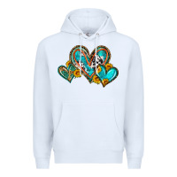 White western leopard turquoise cowhide hearts olivia Premium Hoodie - OliviaCreatesArt