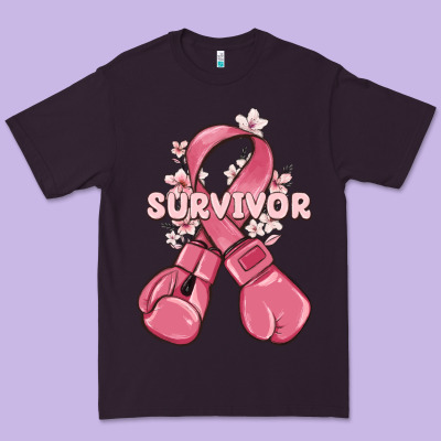 Survivor Breast Cancer With Boxing Gloves Premium Tee Designed By Maliassmallbusiness