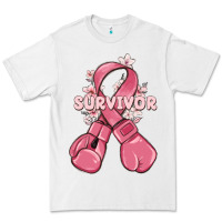 White survivor breast cancer with boxing gloves Premium Tee - MaliasSmallBusiness