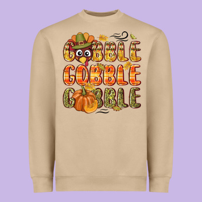 Gobble Gobble Turkey Thanksgiving Heavyweight Sweatshirt Designed By Nancycooperartshop
