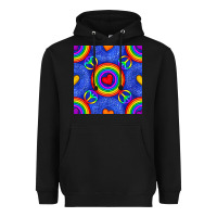 Black Pride lgbtq hearts and peace symbol seamless patte Heavyweight Hoodie - BundleAndBundleShop