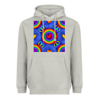 Moon Dust Pride lgbtq hearts and peace symbol seamless patte Heavyweight Hoodie - BundleAndBundleShop