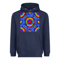 Navy Pride lgbtq hearts and peace symbol seamless patte Heavyweight Hoodie - BundleAndBundleShop
