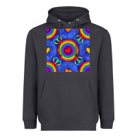 Smoke Pride lgbtq hearts and peace symbol seamless patte Heavyweight Hoodie - BundleAndBundleShop