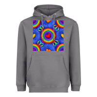 Storm Pride lgbtq hearts and peace symbol seamless patte Heavyweight Hoodie - BundleAndBundleShop