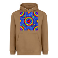 Toasted Coconut Pride lgbtq hearts and peace symbol seamless patte Heavyweight Hoodie - BundleAndBundleShop