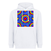 White Pride lgbtq hearts and peace symbol seamless patte Heavyweight Hoodie - BundleAndBundleShop