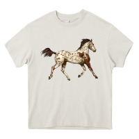 Cream Appaloosa Horse Heavy Core Tee - LillyAllenDesigns