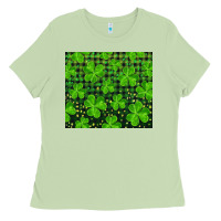 Matcha shamrock and plaid Ladies Tee - RanaPortraitStore