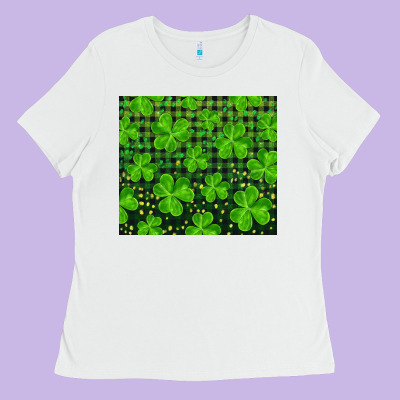 Shamrock And Plaid Ladies Tee Designed By Ranaportraitstore