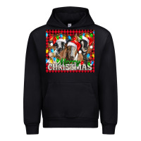 Black Merry Christmas  With Goats Urban Hoodie - LillyAllenDesigns
