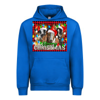 Cobalt Merry Christmas  With Goats Urban Hoodie - LillyAllenDesigns