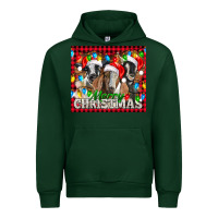 Forest Green Merry Christmas  With Goats Urban Hoodie - LillyAllenDesigns