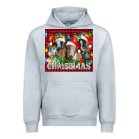 Heather Grey Merry Christmas  With Goats Urban Hoodie - LillyAllenDesigns
