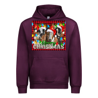 Mauve Wine Merry Christmas  With Goats Urban Hoodie - LillyAllenDesigns