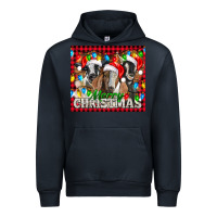 Navy Merry Christmas  With Goats Urban Hoodie - LillyAllenDesigns