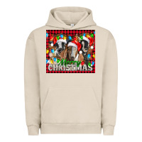 Pigment French Oak Merry Christmas  With Goats Urban Hoodie - LillyAllenDesigns