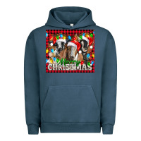 Pigment Midnight Navy Merry Christmas  With Goats Urban Hoodie - LillyAllenDesigns