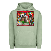 Pigment Oil Green Merry Christmas  With Goats Urban Hoodie - LillyAllenDesigns