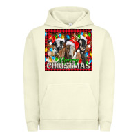 Pigment Pistachio Merry Christmas  With Goats Urban Hoodie - LillyAllenDesigns