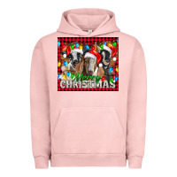Pigment Salmon Merry Christmas  With Goats Urban Hoodie - LillyAllenDesigns