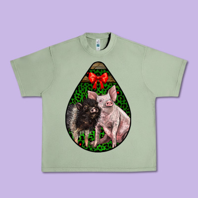 Christmas Pig Urban Heavy Tee Designed By Lillyallendesigns