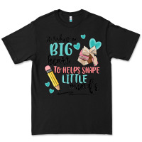 Black it takes a big hearts to helps shape little minds Premium Tee - MaliasSmallBusiness