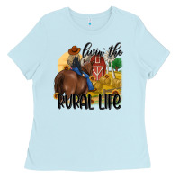 Baby Blue livin the rural life Ladies Tee - MaliasSmallBusiness