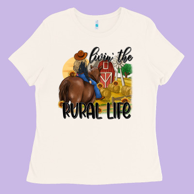 Livin The Rural Life Ladies Tee Designed By Maliassmallbusiness