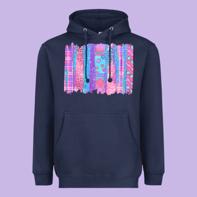 Pink Easter Brushstrokes Heavyweight Hoodie Designed By Bundleandbundleshop