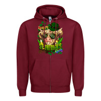 Burgundy St. Patrick's Day Cow Zipper Hoodie - HowdyJamesFarm