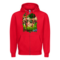 Red St. Patrick's Day Cow Zipper Hoodie - HowdyJamesFarm