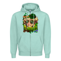 Seafoam St. Patrick's Day Cow Zipper Hoodie - HowdyJamesFarm