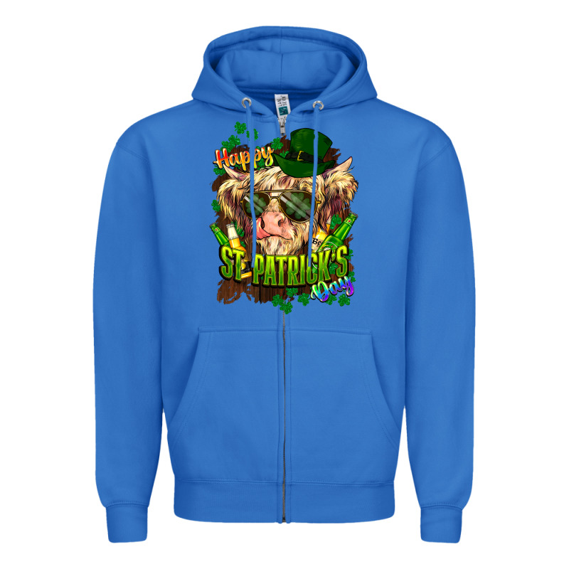 St. Patrick's Day Cow Zipper Hoodie by HowdyJamesFarm | Teevron
