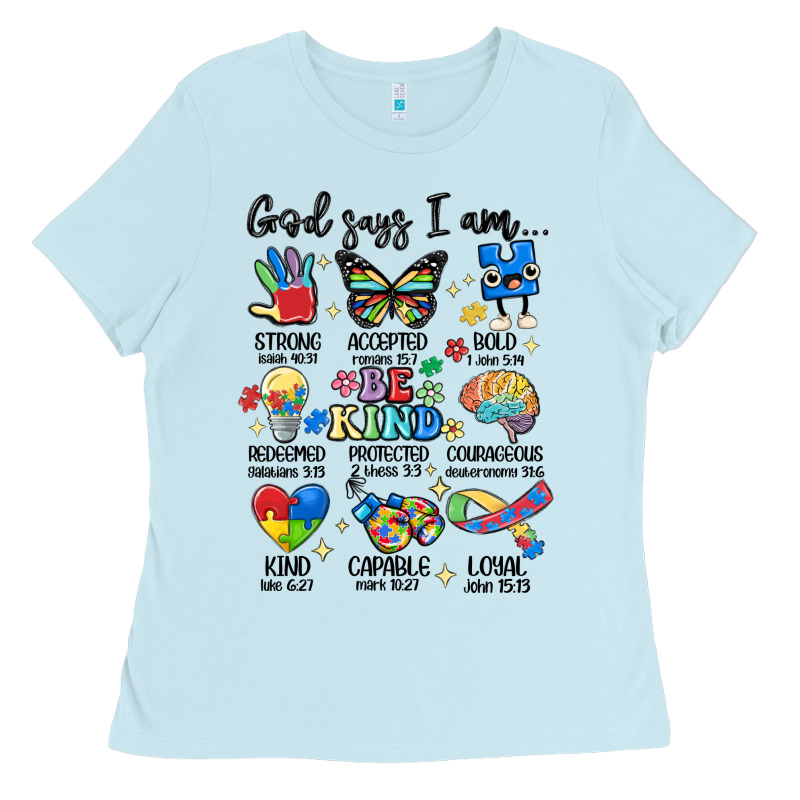 God Says  Am Autism Ladies Tee by MaliasSmallBusiness | Teevron