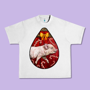 Christmas Pig Urban Heavy Tee Designed By Lillyallendesigns