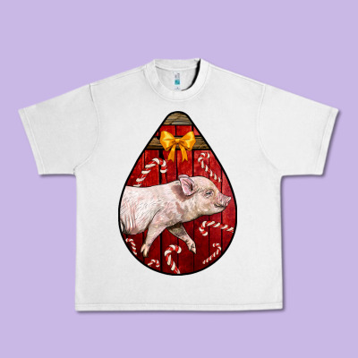 Christmas Pig Urban Heavy Tee Designed By Lillyallendesigns