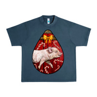 Midnight Navy christmas pig Urban Heavy Tee - LillyAllenDesigns