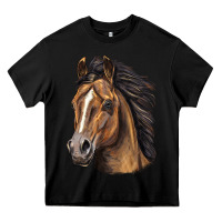 Black quarter horse portrait Heavy Core Tee - LillyAllenDesigns