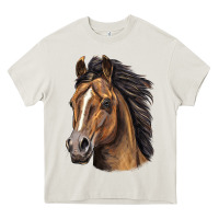 Cream quarter horse portrait Heavy Core Tee - LillyAllenDesigns