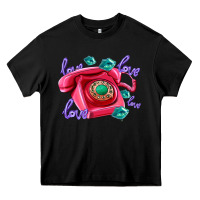 Black love balloons and pink valentines telephone Heavy Core Tee - AdoDesignShop