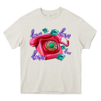 Cream love balloons and pink valentines telephone Heavy Core Tee - AdoDesignShop
