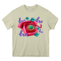 Mossy love balloons and pink valentines telephone Heavy Core Tee - AdoDesignShop