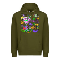 Army Green this girl needs a drink Premium Hoodie - OliviaCreatesArt