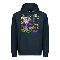 Navy this girl needs a drink Premium Hoodie - OliviaCreatesArt