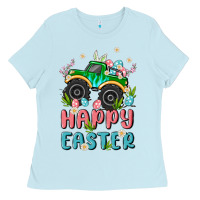 Baby Blue easter monster truck Ladies Tee - MaliasSmallBusiness