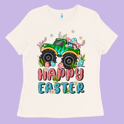 Easter Monster Truck Ladies Tee Designed By Maliassmallbusiness