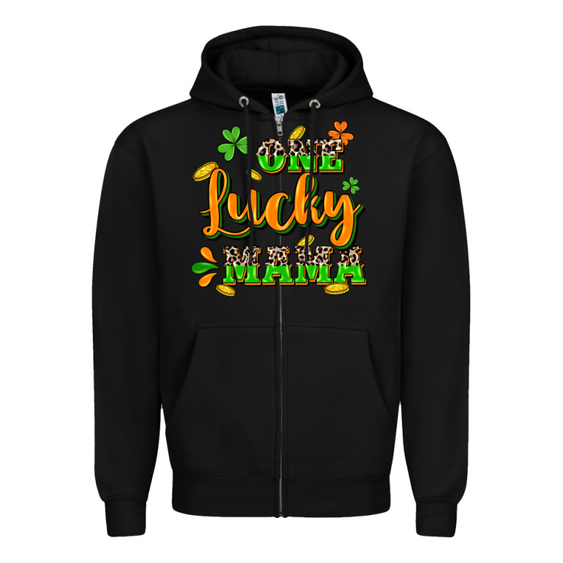 One Lucky Mama St. Patrick's Day Zipper Hoodie by CowGirlArtShop | Teevron